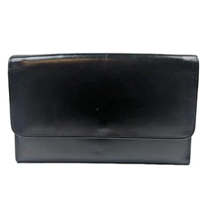 Rolfs' Genuine Leather Clutch Purse Vintage Mini Bag Black Envelope  - Picture 1 of 13