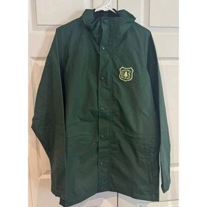 Vintage US Forest Service Dept of Agriculture Green Rain Jacket Coat - Picture 1 of 8