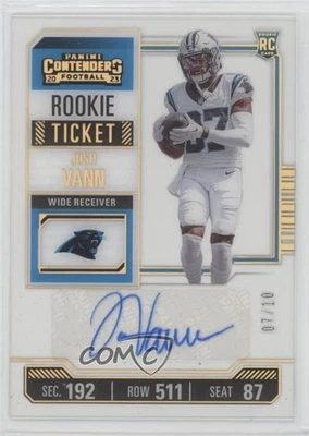 2023 Panini Contenders Clear Ticket /10 Josh Vann #167 Rookie Auto RC - Image 1 of 2