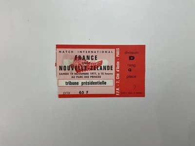 Billet match de rugby France v Nouvelle Zélande 1977 - Rare - Photo 1/2