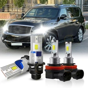 For Infiniti QX56 2011 2012 2013 D2S HID Headlight H11 LED Fog Light Bulb 6000K - Picture 1 of 23