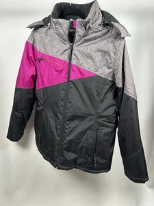 Magellan Outdoor Women's black/purple/gray hooded ski jacket, NEW - Picture 1 of 7