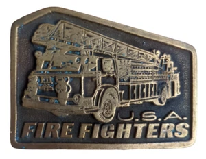 Hebilla de cinturón vintage de bomberos de EE. UU. color latón primeros en responder bomberos - Imagen 1 de 3