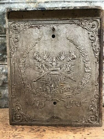 Fireplace Cover French Victorian Cast Iron Insert Mantel Crossed Torches y Cover