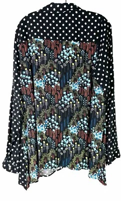 Camisa Westbound 1X Lunares Floral Manga Larga Botón 100% Rayón Usada en Excelente Condición Foto 1 de 4