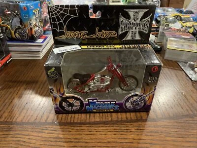 WEST COAST CHOPPERS JESSE JAMES CHERRY CFL 1/18 1:18 BIKE Red & Chrome!!!! - Image 1 of 4