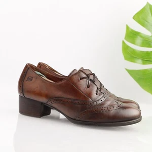 Born Womens Naleigh Oxford Pump Size 9 Brown Lace Up Shoe Wingtip Low Heel Retro - Picture 1 of 16