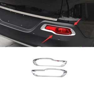 For Jeep Cherokee 2014-2018 Chrome Rear bumper Fog Light Lamp Cover Trim Frame - Picture 1 of 7