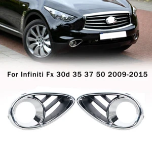 1Pair PMFC Front Fog Lamp Chrome Bezel For Infiniti Fx 30d 35 37 50 2009-2015 - Picture 1 of 21