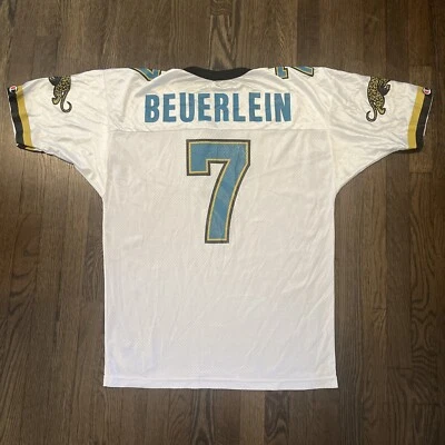 Camiseta deportiva de los Jacksonville Jaguars Steve Beuerlein para hombre talla 44 Champion blanca Foto 1 de 4