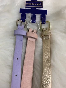 Steve Madden Madden girl 3 In 1 skinny belts size medium /M NWT - Picture 1 of 6