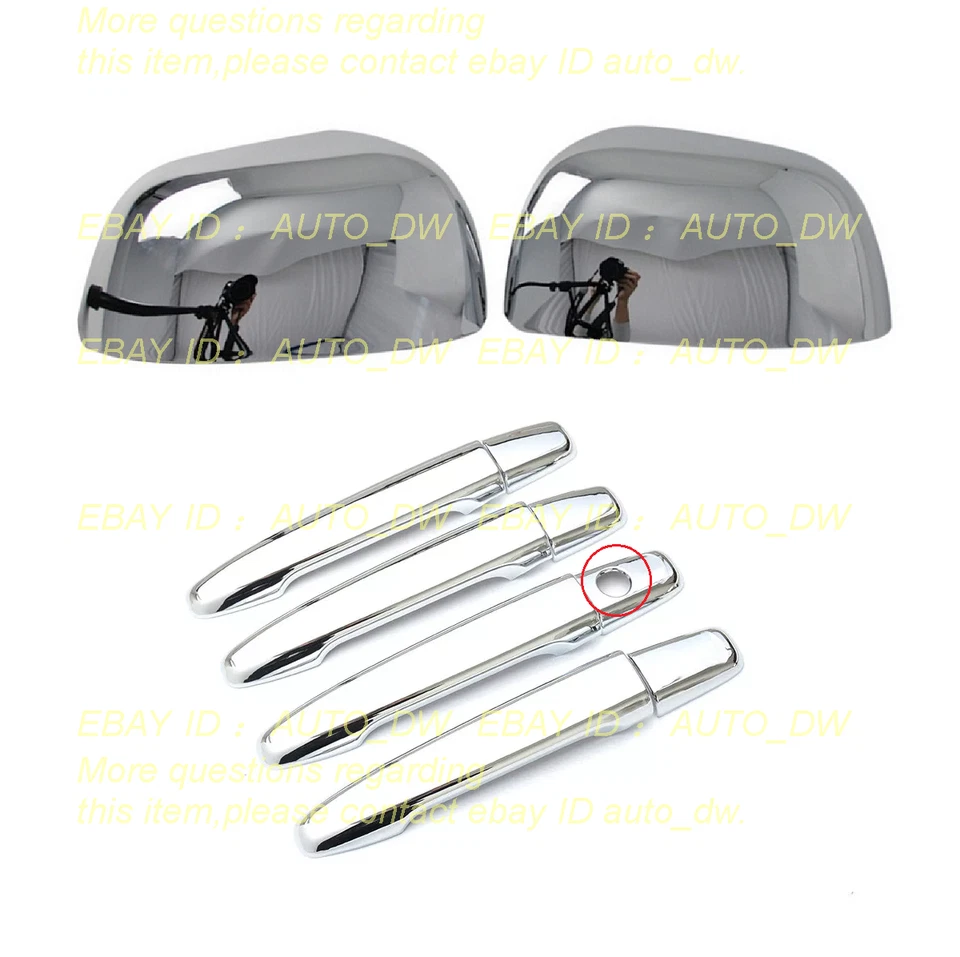 Cubierta de espejo de manija de puerta cromada para 07-15 Mitsubishi Outlander Sport/ASX 10 Foto 1 de 4