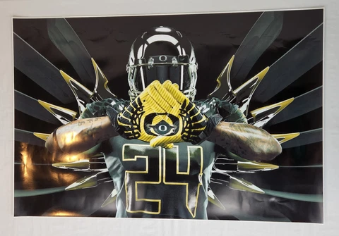 2012 Oregon DUCKS Kenjon BARNER Football POSTER   Rare   36 x 24 Cover