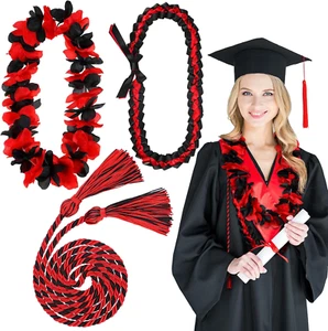 2024 Graduation Leis Handmade Graduation Ribbon Lei Braided Honor Cords with Tas - Picture 1 of 12