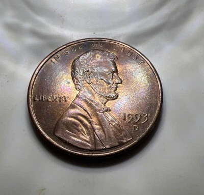 1993-D Penny DDO And DDR Look At Lincoln's Face & Head Great Tone - Image 1 of 4