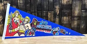 Masters of the Universe Power Tour Pennant Feltro Blu He-Man Scheletro 1987 MOTU - Foto 1 di 12