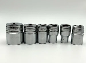 Snap On Lot of 6 TW 1/2" Drive 6 Point SAE Sockets Chrome USA - 7/16" to 1" - Picture 1 of 4
