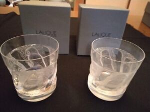 Lalique glass tumbler rocks glass Yurot owl