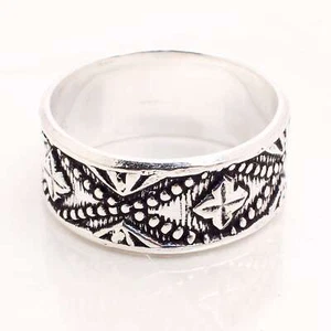 925 Placcato Argento Handmade Design Gioielli Regalo per Lei Anelli Misura 6.25 - Foto 1 di 3