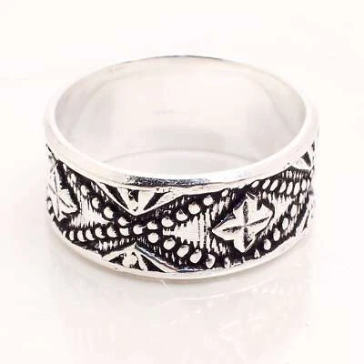 925 Placcato Argento Handmade Design Gioielli Regalo per Lei Anelli Misura 6.25 - Immagine 1 di 3