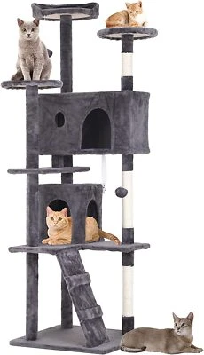 70in Cat Tree Tower for Indoor Cats, Multi-Level Cat Furniture Activity Center - Image 1 of 4
