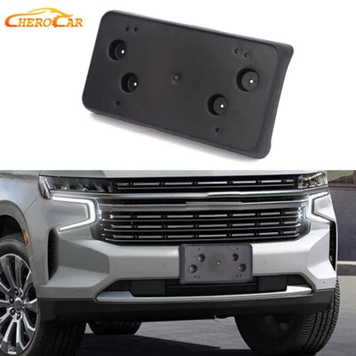 Black Front License Plate Holder Frame Bracket For Chevrolet Tahoe Suburban 20+ - Imagem 1 de 4