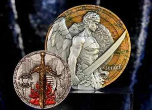 Arcangelo Uriel 2025 2 oz .999 Altorilievo Moneta Argento 2000 Franchi CFA Camerun - Foto 1 di 9