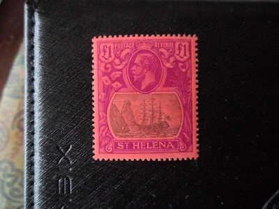 Saint Helena SG 96 1922-37 £1 gris y púrpura/rojo VLMM precioso color CAT £450  Foto 1 de 3