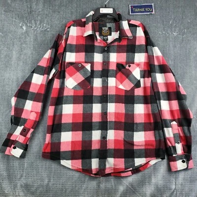 Victory Rugged Wear Long Sleeve Flannel Button Up Shirt Men's XL Red Plaid - Image 1 of 4