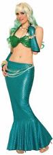 Mermaid Long Tail Costume Skirt Blue One Size