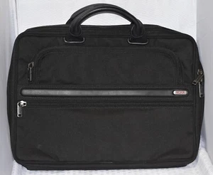 TUMI Padded 15' Laptop Files Soft Briefcase Leather Handles and Multi Pockets - Photo 1/7