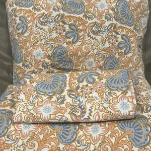 EUC!! SOLD OUT Anthropologie Joyce Floral KING Sheet Set Fitted Flat Pillowcase - Picture 1 of 11