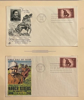 1948 3c Rough Riders 50th Anniversary Stamp #973 First Day Covers (2) - Image 1 of 3
