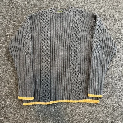 Suéter masculino Timberland malha cabo tamanho médio cinza pesado vestuário de trabalho suéter - Imagem 1 de 4