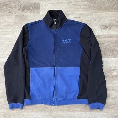VTG Mens Emporio Giorgio Armani EA7 90s Style Blue Colorblock Jacket Mens Large - Image 1 of 4