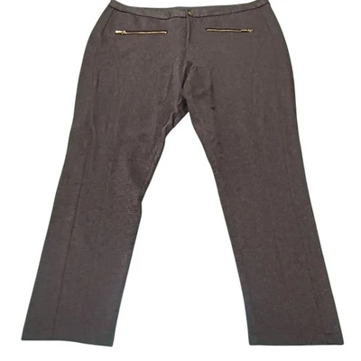 IMAN Global Chic Power Ponte Ankle Pants Sz 18W 36X27 Gray Women's No Pockets - Imagem 1 de 4