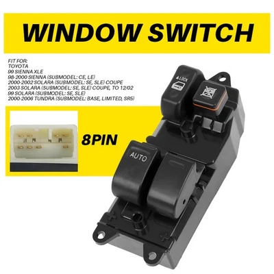 For 1999-03 Toyota Solara 2000-2006 Tundra Front Left Driver Side Window Switch - Imagem 1 de 4