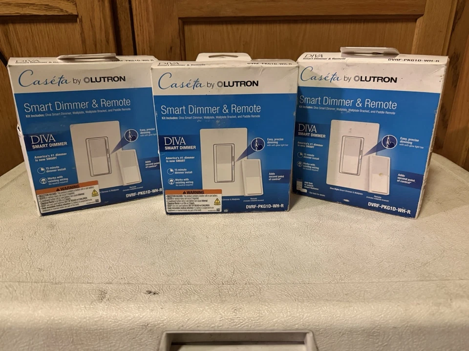 Lutron Caseta Diva Atenuador Inteligente e Interruptor de Luz Remoto - Paquete de 3 Foto 1 de 3