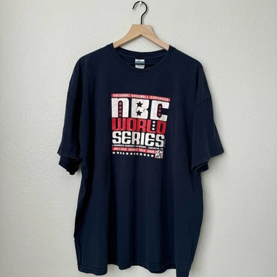 Camiseta De Colección Y2K NBC Para Hombres Azul Marino Serie Mundial EE. UU. Deportes 100% Algodón Talla XXL Foto 1 de 4
