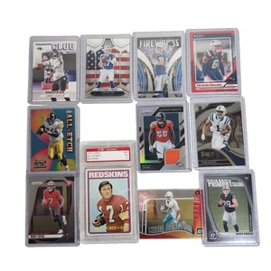 NFL Trading Cards Lot Of 11 Prizm, Optic, Mosaic, Topps Chrome, And 1 Graded - Picture 1 of 9