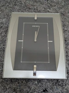 Vintage SEIKO Wall Clock SILVER TONE Case JAPAN | Sleek Retro Throwback | Works! - Picture 1 of 11
