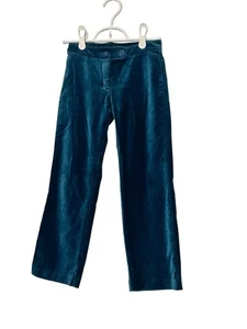 Janie And Jack Girls Teal Brushed Velvet Pants Formal Holiday Size 6 - Picture 1 of 3