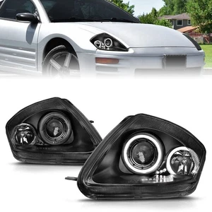 Juego de faros proyectores lentes transparentes negros con halo para Mitsubishi Eclipse 2000-05 - Imagen 1 de 6