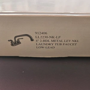 STRUCTURED FLOW LAUNDRY TUB FAUCET 4in Spread Nickel Finish 912406 LL2230-nk-lf - Picture 1 of 2
