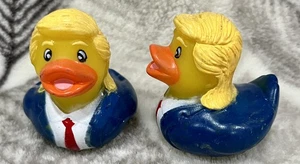 2 Donald Trump Rubber Ducks Small 2.3 Inch, Funny Trump Duckies Rinco Duck - Picture 1 of 2