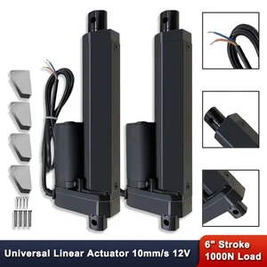 Pair 6" Stroke Linear Actuator 225lbs (1000N) Load Capacity 10mm/s with Bracket - Picture 1 of 13