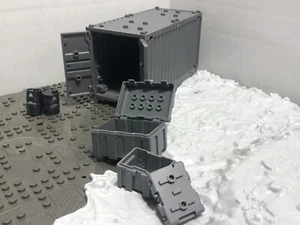 Halo COD Grey Connex, Utility Cases & Oil Barrels Mega Bloks Construx Compatible - Picture 1 of 10