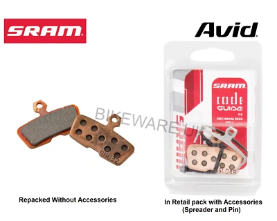 Genuine SRAM/AVID Code/R/RSC/Guide RE Sintered/Metallic Disc Brake Pads (Pair) - Image 1 of 4