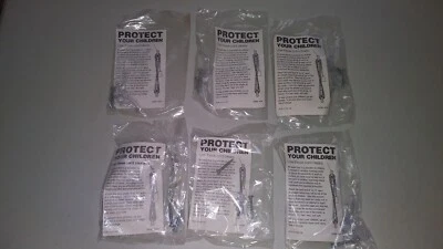 (6) Chuteiras de segurança para gravata de cabo cego. Proteção para crianças. Plástico transparente. - Imagem 1 de 4