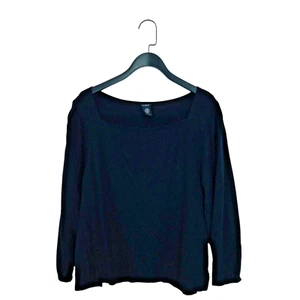 Lindex Black Square Neck 3/4 Sleeve Blouse Top - Size M - Picture 1 of 8